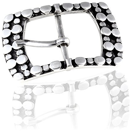 Gürtelschnalle Buckle 40mm Metall Silber Geschwärzt - Buckle County - Dornschliesse Für Gürtel Mit 4cm Breite - Silberfarben Geschwärzt