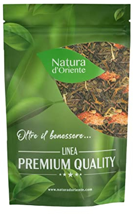 NATURA D’ORIENTE Tè Verde Fragola e Ananas 100g – Con Tè Bianco, Mango, Arancia e Fragola Liofilizzata – Infuso Naturale Fruttato – Senza Aromi Artificiali.