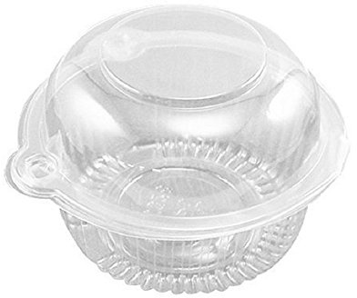 Xshelley 100 pieces PE Material Plastic Single Individual Cupcake Muffin Dome Holders Cases Boxes Cups Pods(12cmX9cm)
