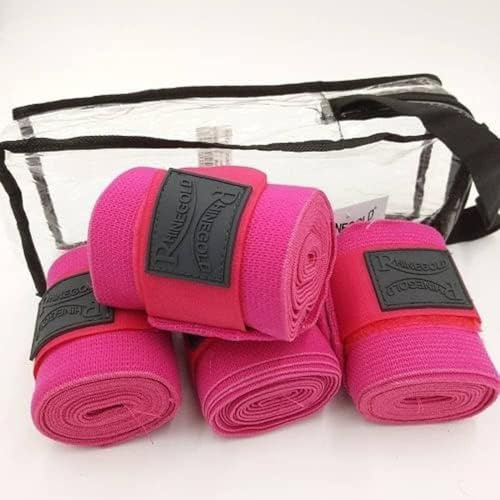 Rhinegold Elasticated Training Bandages-Raspberry