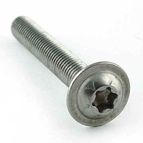 Eisenwaren2000 | M6 x 40 mm Linsenkopfschrauben mit Innensechsrund TX und Flansch (50 Stück) - ISO 7380 Linsenkopf Schrauben mit Flachkopf und Bund - Gewindeschrauben - Edelstahl A2 V2A - rostfrei