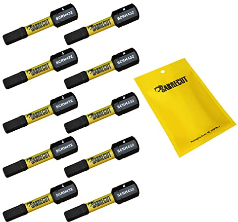SabreCut 10pcs SCRH432_10 32mm H4 Impact Screwdriver Bits Heavy Duty | Forged precision tips and heat-treated torsion steel improve impact resistance, durability and reduce breakage