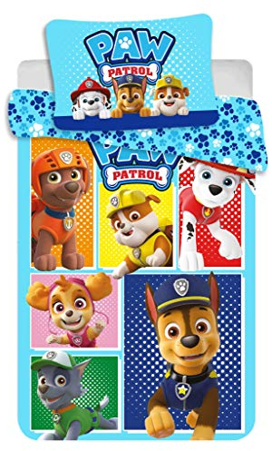 Paw Patrol Babybettwäsche Kinderbettwäsche 100x135 cm Bettdecke + 40 x 60 cm Kopfkissen-Bezug 100% Baumwolle