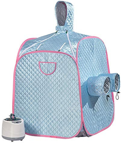 Lazy Spa, Portable Sauna, Bagno Turco Sauna a casa, 2L Grande capacità Doppio Leggero Sauna Tenda, Sano Sudore Vapore Full Body Spa for la Perdita di Peso Detox Terapia (Color : Blue)