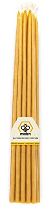 Kirchenkerzen aus reinem Bienenwachs, handgefertigt, 22 cm, kegelförmig, Baumwolldocht, Bienenwachskerzen, 30 Stück
