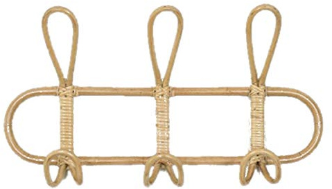TTBD Ganchos de Pared de RatáN Estante Organizador de Prendas para NiñOs Gancho para Colgar Ropa Sombrero Percha de RatáN Percha de DecoracióN para HabitacióN de NiñOs