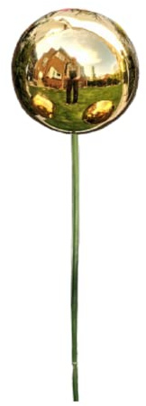 Jürgen Bocker Garten-Ambiente Gartenstecker Rosenkugel 15 cm mit Stab 80 cm aus Edelstahl Gold poliert