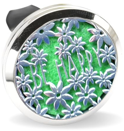 Zen'Arôme Diffusore di olio essenziale per auto Clip'Aroma Labirinto - Diffusore + 5 assorbenti da profumo, con olio essenziale o profumo, in acciaio inox, fissaggio a griglia di ventilazione