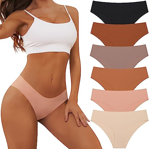 Adorel Culotte sans Couture Slip Invisible sous-vêtements Femme Lot de 6 Slips Basique M