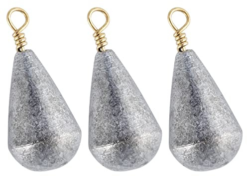 Dr.Fish 30 Pack Bass Casting Sinker Bell Fishing Lead Weights Drop Shot Weights Freshwater Tear Drop Sinkers 3/16oz