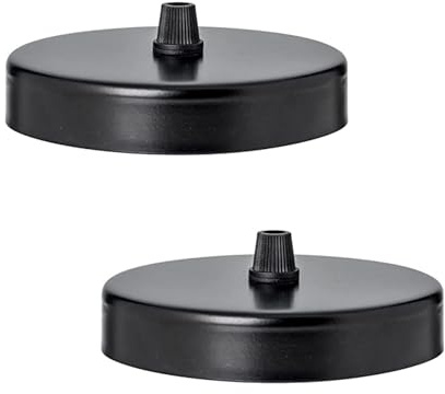 LEDSone Schwarze Deckenrosette, perfekt für Stoff-Flexkabel, Deckenleuchte aus Metall mit Zubehör für Decken- und Wandleuchte. (100MM 2PK)
