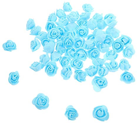 RORPOIR 200stücke Schaumrosen Köpfe Künstliche Rosenblüten Aus Pe-Schaum Leicht Und Realistisch Für DIY Bastelprojekte Hochzeit Party Dekoration Blumen Deko Rosa Blau