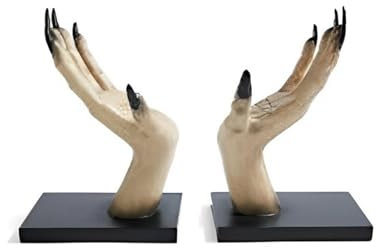 Witchy Hand Buchständer, Witch Hand Dekorative Buchstütze,Buchstützen für Halloween-Regale aus Kunstharz - Rutschfeste Buchstütze für organisierte Bibliotheken, Bücherregalstopper für gruselige Hallow