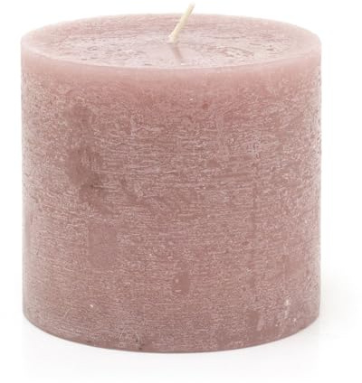 Carousel Home Pink Unscented Pillar Candle | Church Pillar Candle Votive Lantern Block Candle | Decorative Chunky Pillar Candle - 10x9cm