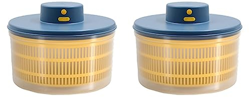Gisoanudt 2X - Escurridor de ensalada eléctrica - Secador de verduras a lechuga, recargable por USB, escuradora de frutas de lechuga de secado con cuenco