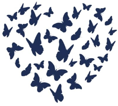 Tattwo.me – Temporäre Tattoos für Erwachsene und Kinder, hält 2 Wochen, wasserfest – Herz voller Schmetterlinge – Pflanzliche Tinte – EU-Kosmetik-Zertifikat – (P0038)