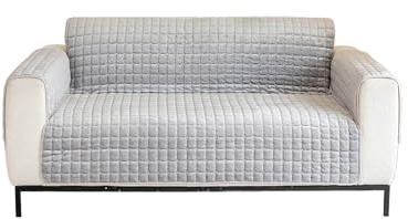 SEMGABO Sesselschoner für Relaxsessel, Fernsehsessel Schutzbezug, Sesselüberwurf mit Armlehnen, mit Taschen und Gummiband, Schutz vor Schmutz und Kratzern, Grau, 2 Sitz(116 * 190cm)