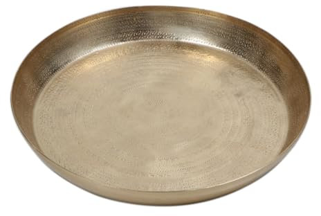Plateau timbale Rond de Service, modèle doré réalisé en Aluminium diamètre 36 cm