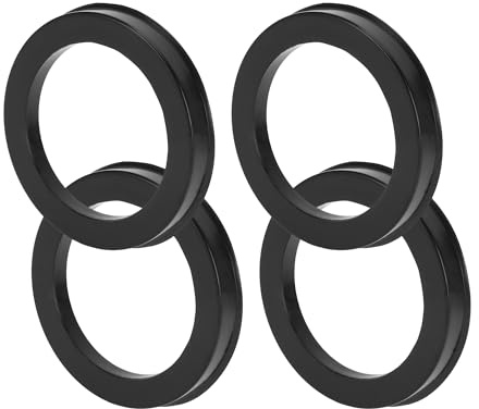 TUCKBOLD Zentrierringe für Auto-Radnaben, langlebige Räder, Mittelwelle, stoßdämpfende Hubrings schwarz, 4 Stück, Außendurchmesser 78,1 mm auf ID 57,1 mm, Polycarbonat