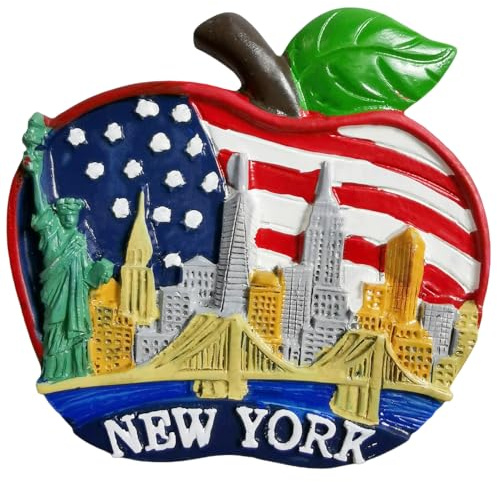 Kühlschrankmagnet, Motiv: Apple New York USA, Reise-Souvenir, 3D-Dekoration, magnetischer Aufkleber