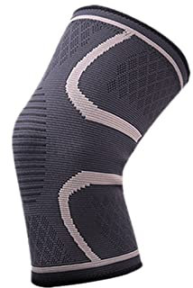 Volleyball Knieschoner Fitness Basketball Radfahren Knieschützer Ärmel Arthritis Elastische Nylon Sports Kniead-Unterstützung Tennis-Knie-Support-Zahnspangen Voleyball Knieschoner(Dark Grey,XL)
