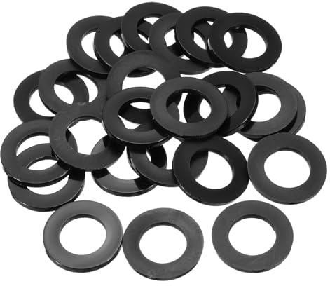 sourcing map 25 rondelle piatte M20 in nylon, diametro interno 20 mm, diametro esterno 35 mm, spessore 3 mm, distanziatori in plastica per viti, bulloni, riparazione idraulica del rubinetto del