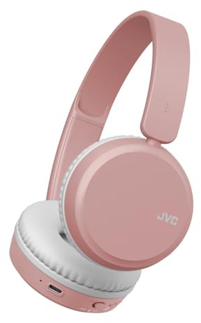 JVC HA-S36W-P Casque Supra-auriculaire Bluetooth sans Fil, 35 Heures d'écoute sans Fil, Coussinets Souples pour Un Ajustement sûr et Confortable, Fonction Bass Boost pour Un Son Dynamique des Basses
