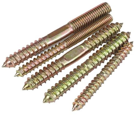CTRSM Stockschrauben, Doppelendschraube, Doppelkopf-Holzschrauben, 10 Stück, Stockschrauben for Holz-Metall-Dübel, doppelseitige selbstschneidende Schrauben zur Möbelbefestigung(M8X50 10PCS)