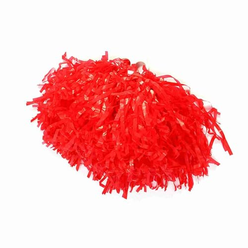 Cheerleading Pom Poms 2pcs Hochqualität Langlebige Elastische Custom -Team Suchen Sie nach Jugend Jubel Squad Sport Party Tanzzubehör 8 Farben (Rot)