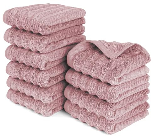 Pure Label Gästehandtuch 10-TLG. 10x30x50cm 100% Baumwolle & weich, Mauve | Spürbar weich, saugstark und ideal für Bad, Gäste und täglichen Komfort