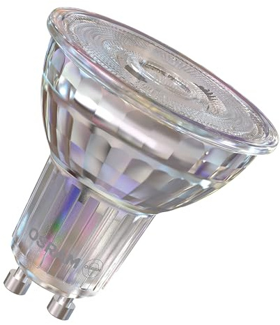 Osram LED-Spot Star PAR16 Reflektor, 6500 K kaltweißes Tageslicht, 2,4 W, GU10, 36°, 230 lm, klar, für Spotbeleuchtung, Akzentlicht, 15.000h