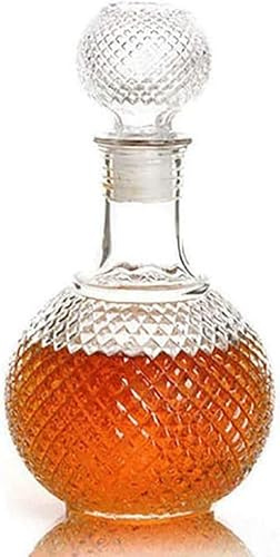 Dekanter, In Italien hergestellter bleifreier Kristall-Whiskey-Glas-Dekanter mit verziertem Stopfen, Bourbon-Scotch-Likör-Spender, 1000 ml (Größe: 250 ml)(250ML)