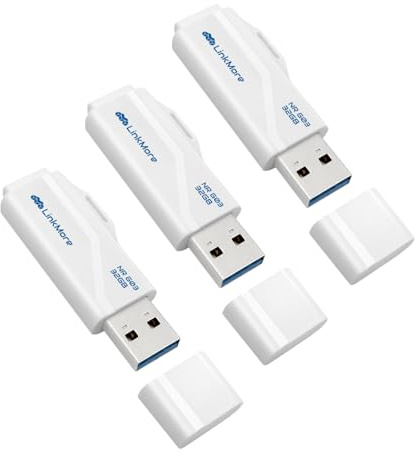 LinkMore Clef USB 32 Go Lot de 3 (NR G03) Clé USB 3.2 32 GB, USB Flash Drive USB 3.0,Vitesse de Lecture jusqu'à 100 Mo/s