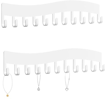 2 Stk Kettenhalter Schmuckaufbewahrung Wand, Kettenaufbewarung Schmuck, Aufbewahrung Schmuck, Für Halsketten Armbänder Ohrringe Jewellery Schmuck Organizer Schmuckständer Hängend