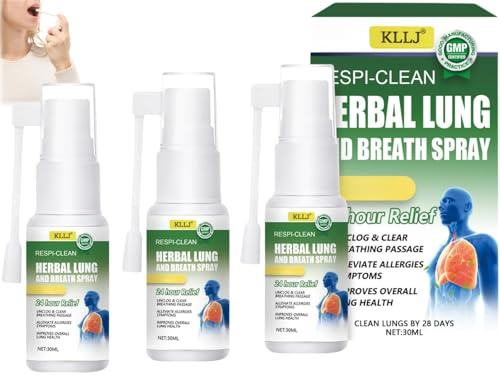 Furzero Respiclean Herbal Lung and Breath Spray,3pcs Spray per Polmoni,Spray Detergente per I Polmoni Alle Erbe,Spray Polmonare Naturale Alle Erbe,Herbal Lung Cleansing Spray