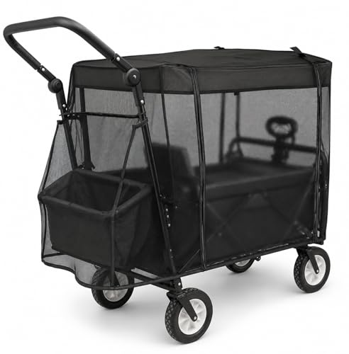 LPZMPZ Myggnät, rullvagn, universell, 110 x 95 x 75 cm, insektsskydd, nät för skoter, myggnät, flugnät, skydd tillbehör för rullvagn, transportvagn vikbar