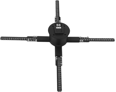 DAHAD Proiettore olografico 3D da 50 cm, controllo WiFi, app e telecomando | Ventilatore olografico 3D, 552 LED, risoluzione 1600 × 552, MP4 JPG, per mostre, centri commerciali, cinema, aeroporto