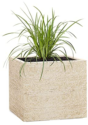 Pflanzwerk® Pflanzkübel Cube Antik Sand 38x44x44cm *Frostbeständiger Blumenkübel* *UV-Schutz* *Qualitätsware*
