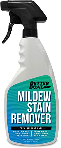 Better Boat Mold and Mildew Stain Remover 22oz Spray for Fabric Vinyl Tile Grout, Removes Mold Stains on Boat Seats Bathroom Shower Patio Furniture Carpet Canvas