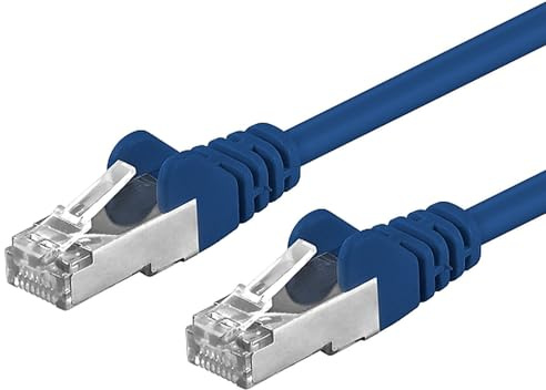PremiumCord Netzwerkkabel, Ethernet, LAN & Patch Kabel CAT6a, 10Gbit/s, S/FTP PIMF Schirmung, AWG 26/7, 100% Cu, schnell flexibel und robust RJ45 kabel, blau, 10m