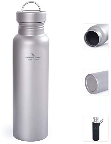 Boundless Voyage 800ml Titan Sportflasche mit Titandeckel Outdoor Cycling Wandern Titanflasche