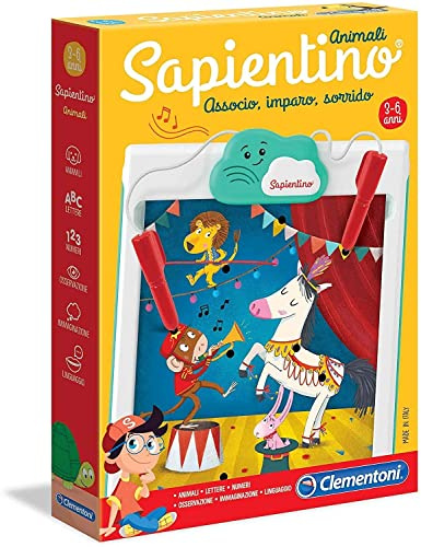 Clementoni - 16213 - Sapientino Animali, Penna interattiva - Gioco educativo 3 Anni, elettronico, batterie Incluse - Gioco per Imparare a Parlare - Made in Italy