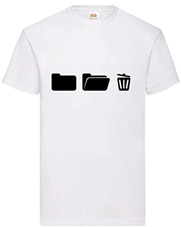 Shirt84.de Classeur avec corbeille à papier sur ordinateur pour homme - Blanc - X-Large