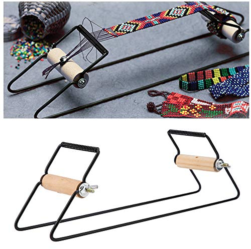 Rockiny Perlen Webstuhl, Strickmaschine Perlen aus Holz und Edelstahl DIY Handgemachte Strickmaschine Web Perlen Set für Schmuck Armbänder