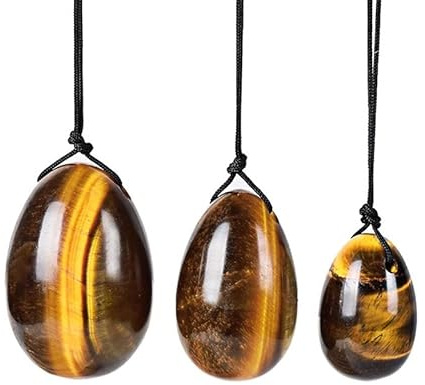 Natural Jade Yoni Egg Set Women Kegel Exerciser Vaginal Muscles Tightening Ball Crystal Rose Quartz Ben Wa Ball,Tiger Eye
