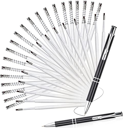 36 Stück Kugelschreiberminen 0.7mm - Tikplus Schwarz Kugelschreiber Ersatzminen mit Frühling und 2 Stifte Kugelschreiber, Kugelschreiber-minen für Büro, Geschäft, Schule und Zuhause Schreibfarbe