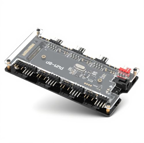 ARGB Controller argb controller fernbedienung PWM+ARGB Zwei in einem Gehäuse Lüfter Hub, 8 5 V3 Pin ARGB HUB, 8 4Pin Lüfter Ports, mit 21 Key Fernbedienung Kasa Fanları