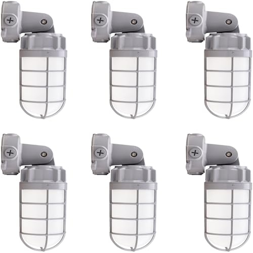 LED Vapor Tight Jelly Jar Light 21W, 2562LM 5000K Industrial Wall/Ceiling Mount Vapor-Proof Jar Lighting Fixture, IP65 Wet Location Outdoor Security Cage Lights for Garage, Courtyard, UL Listed