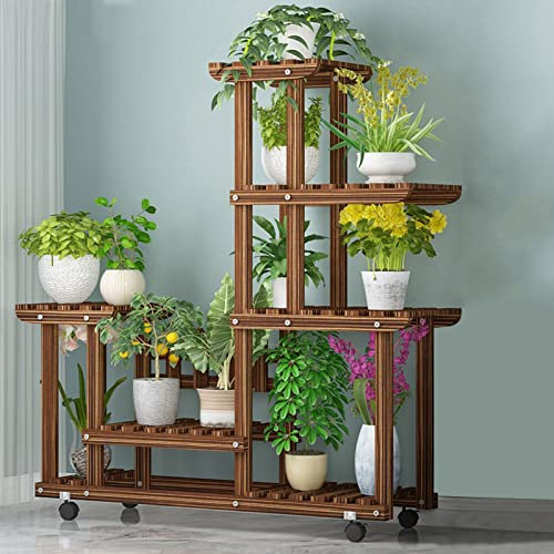 AFLCIO 6 ripiani per piantare fiori, fioriera in legno, scala, espositori, scaffali, scaffali, giardino, esterni, cortile, mobili, decorazione, cornice