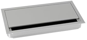 TecLines Kabelmanagement TKD008 Kabeldurchführung 120x240mm, Aluminium, Schwarz, für mehrere Kabel